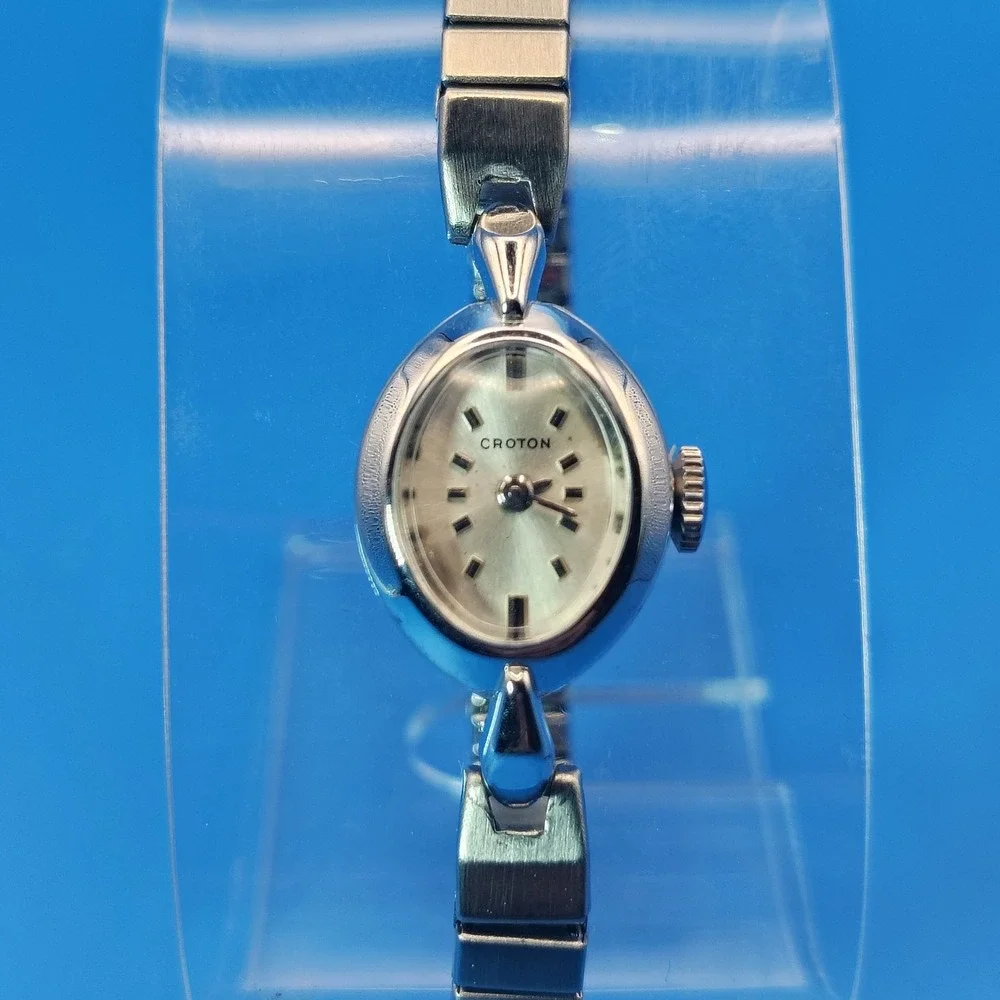Vintage 1952 Croton 10k Gold‎ Filled Women's Mechanical Wind Cocktail Full Resto